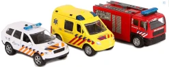 KIDS GLOBE 0155 DIE CAST EMERGENCY GIFTSET W/LIGHT & SOUND