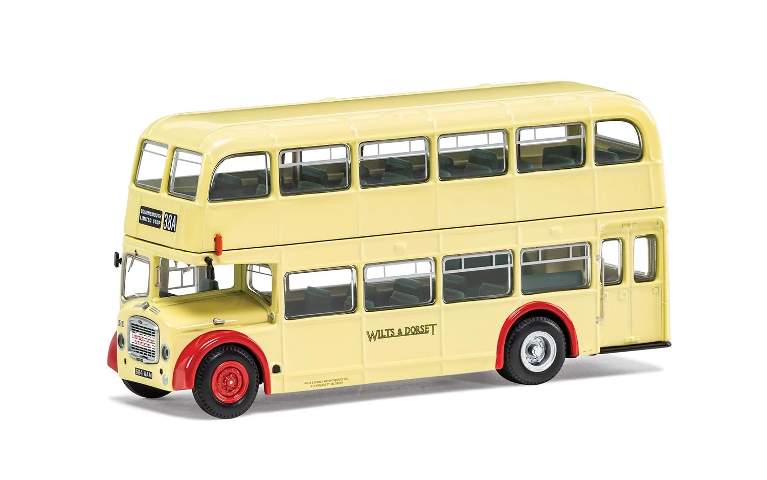 CORGI OM40821A Bristol Lodekka- Wilts And Dorset- 38A Salisbury Limited Stop 3 CORGI OM40821A Bristol Lodekka- Wilts And Dorset- 38A Salisbury Limited Stop