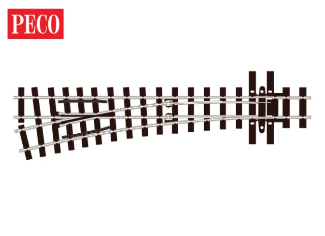 PECO SL-E496 Turnout (Mainline Sleepers), Medium Radius, Left Hand 3 PECO SL-E496 Turnout (Mainline Sleepers), Medium Radius, Left Hand