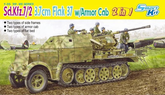 Dragon 6542 Sd.Kfz.7/2 3.7cm Flak 37 W/Armour Cab 1:35 Half-Track Model Kit 3 Dragon 6542 Sd.Kfz.7/2 3.7cm Flak 37 W/Armour Cab 1:35 Half-Track Model Kit