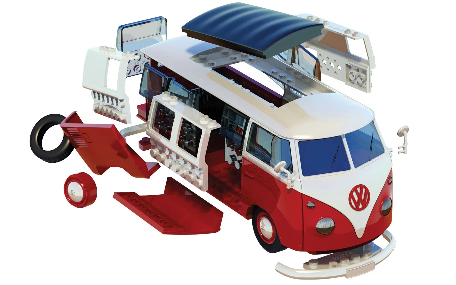 J6017 Airfix QUICKBUILD VW Camper Van Red 4 J6017 Airfix QUICKBUILD VW Camper Van Red - Image 2