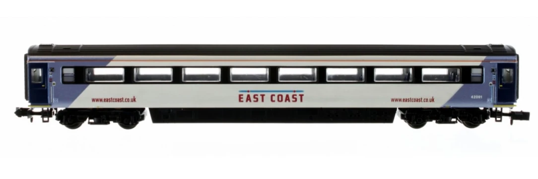 DAPOL 2P-005-831 Mk3 East Coast Livery 1st Class HST Coach 42091 N Gauge 3 DAPOL 2P-005-831 Mk3 East Coast Livery 1st Class HST Coach 42091 N Gauge