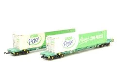 Graham Farish 377-368 FIA Intermodal Bogie Wagons ‘ASDA’ 45ft Containers