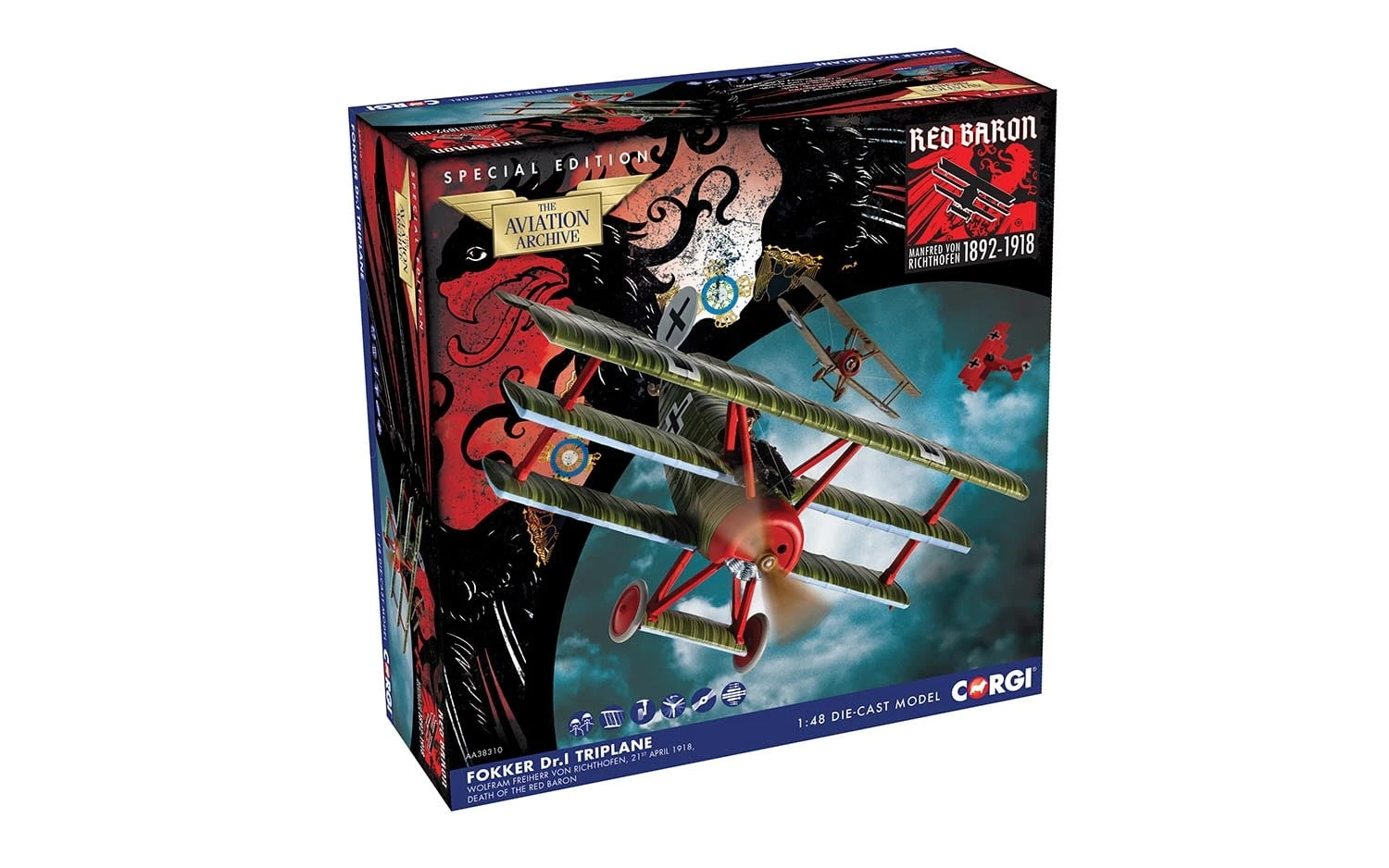 Corgi AA38311 – 1/48 FOKKER DR1 TRIPLANE WERNER STEINHAUSER 3 Corgi AA38311 – 1/48 FOKKER DR1 TRIPLANE WERNER STEINHAUSER