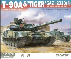 SUYATA PKSYNO002 T-90A Main Battle Tank & GAZ-233014 “Tiger” Armoured Vehicle 1/48 SCALE
