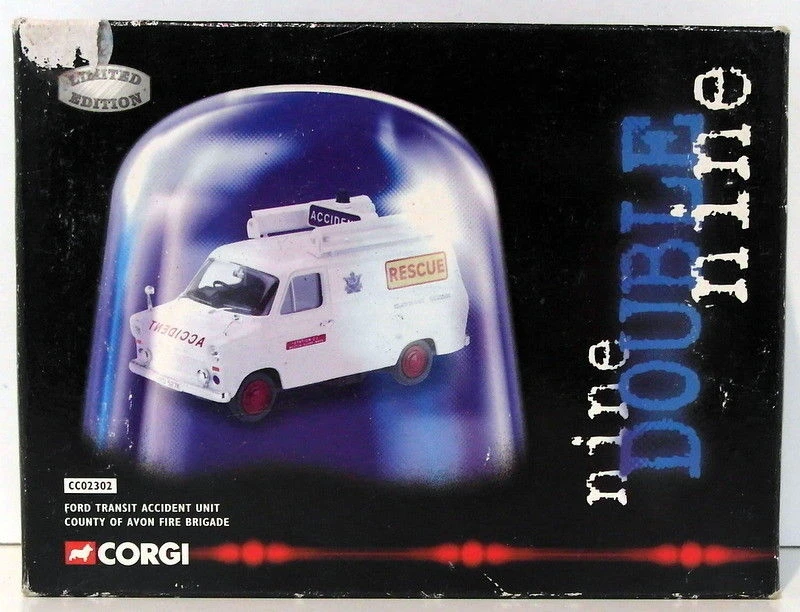 Corgi Nine Double Nine – Ford Transit Accident Unit County Of Avon Fire Brigade CC02302 3 Corgi Nine Double Nine – Ford Transit Accident Unit County Of Avon Fire Brigade CC02302