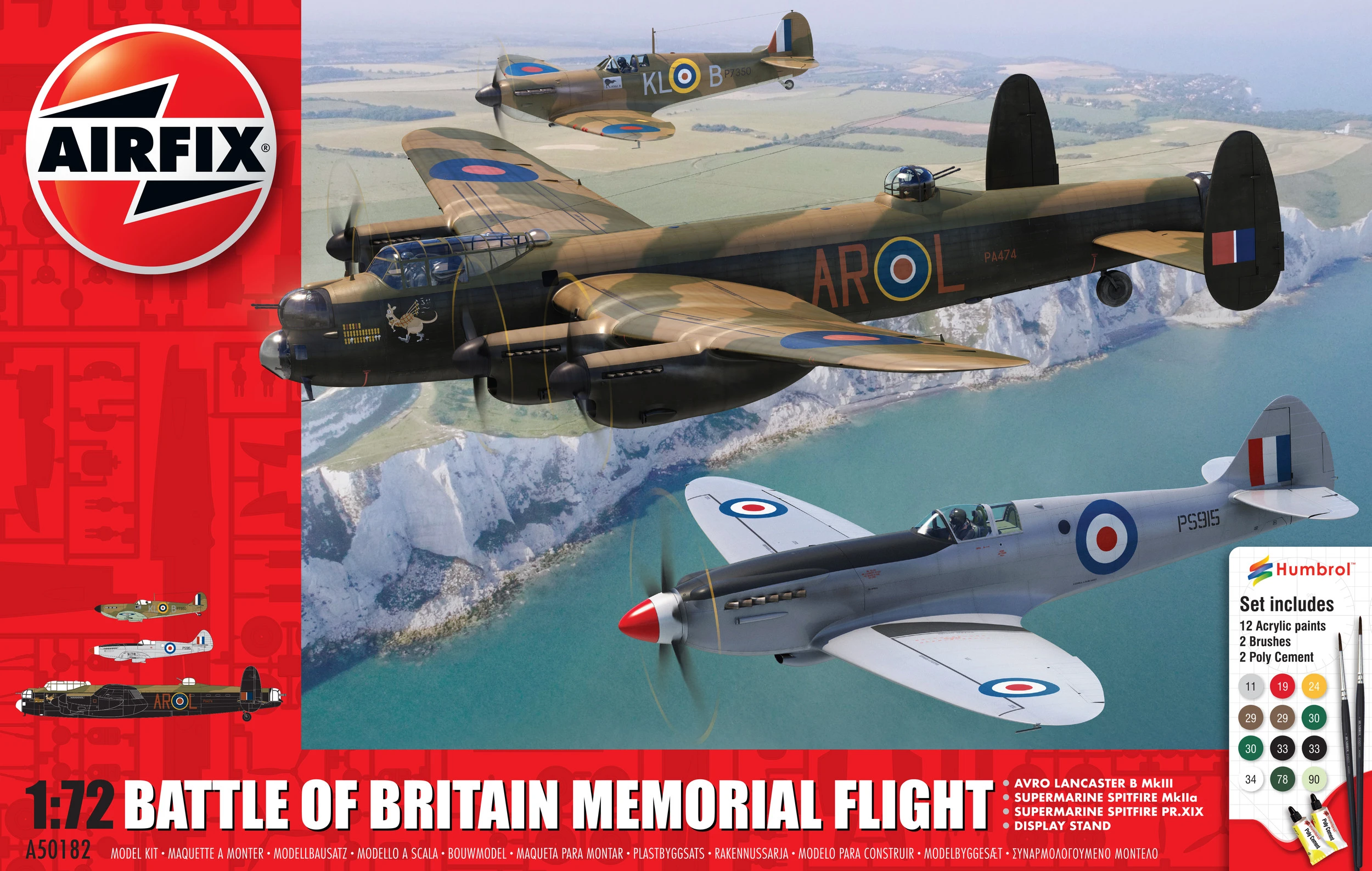A50182 Airfix Battle Of Britain Memorial Flight 1:72 Scale Gift Set 3 A50182 Airfix Battle Of Britain Memorial Flight 1:72 Scale Gift Set