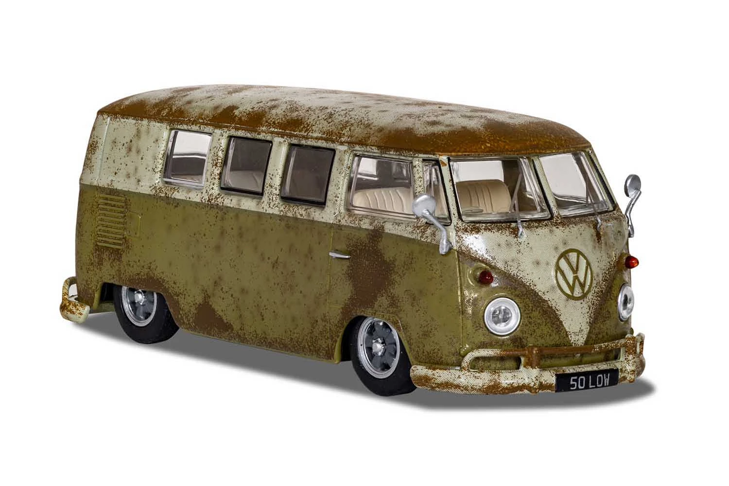 Corgi Vanguards VA14501 Volkswagen Campervan Type 2 1500, Rat Look Mango Green And Seagull Grey