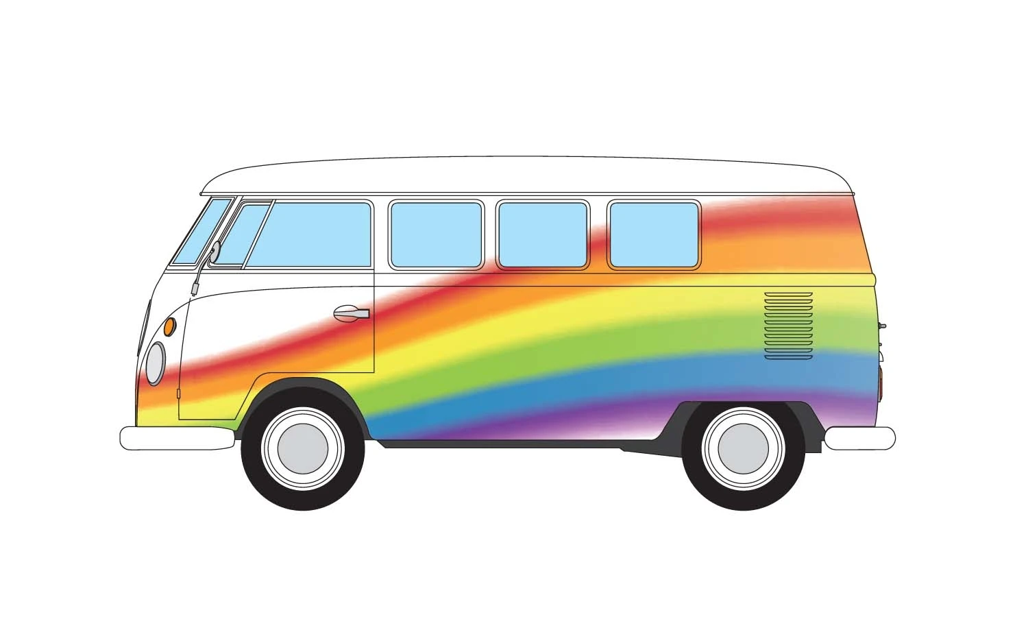 CORGI CC02739 VW Campervan Peace Love And Rainbows 6 CORGI CC02739 VW Campervan Peace Love And Rainbows - Image 4
