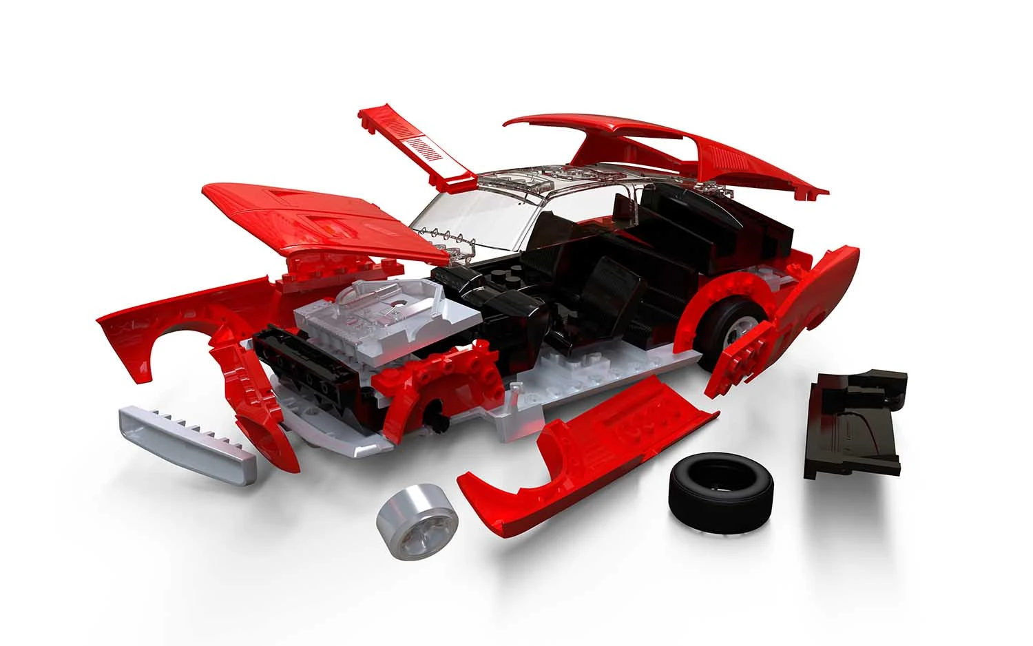 J6035 Airfix QUICKBUILD Ford Mustang GT 1968 Red 3 J6035 Airfix QUICKBUILD Ford Mustang GT 1968 Red