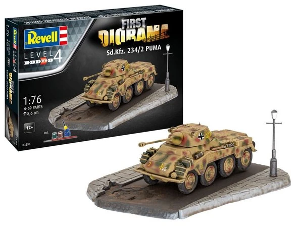 REVELL 03298 1/76 SD.KFZ. 234-2 PUMA FIRST DIORAMA SET - Image 4