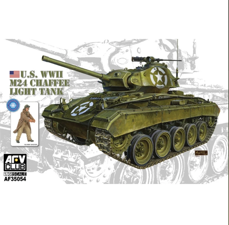 ARF CLUB AFV CLUB AF35054 M24 Chaffee Light Tank US Army & Bonus Figure1/35 SCALE 3 ARF CLUB AFV CLUB AF35054 M24 Chaffee Light Tank US Army & Bonus Figure1/35 SCALE