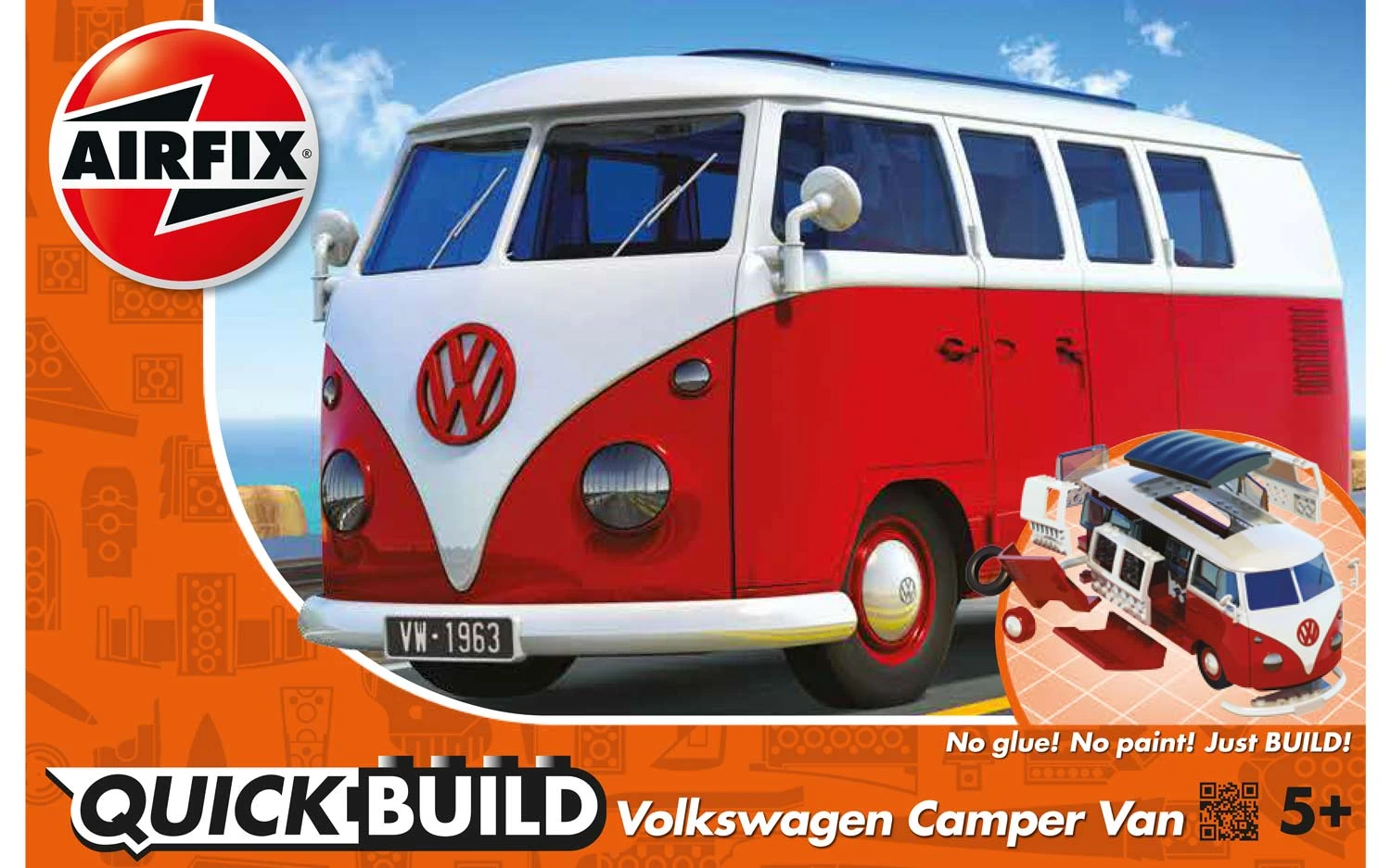 J6017 Airfix QUICKBUILD VW Camper Van Red 3 J6017 Airfix QUICKBUILD VW Camper Van Red