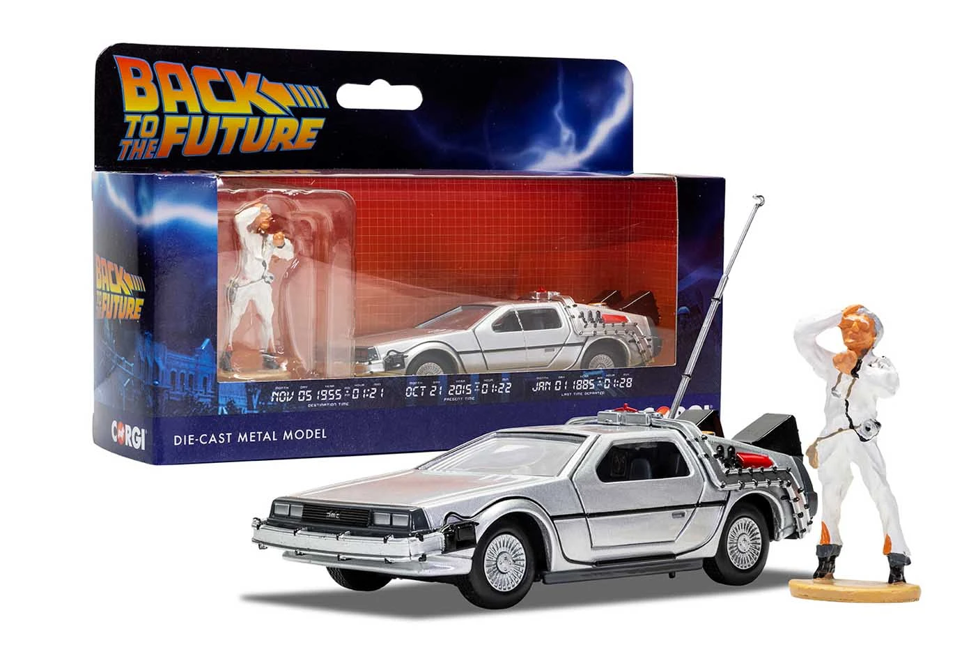 CORGI CC05503 Back To The Future DeLorean And Doc Brown Figurine 7 CORGI CC05503 Back To The Future DeLorean And Doc Brown Figurine - Image 5